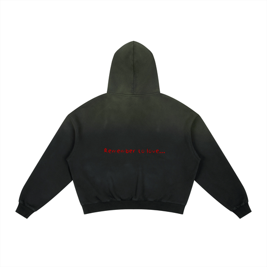Memento Amoris Frayed Sunfade Boxy Fleece Hoodie
