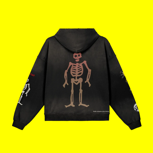Yellow Jessamine Gradient Skelly Cotton Sunfade Hoodie