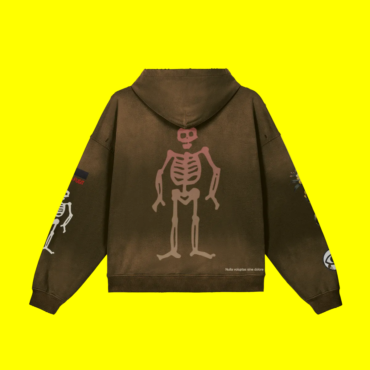 Yellow Jessamine Gradient Skelly Cotton Sunfade Hoodie