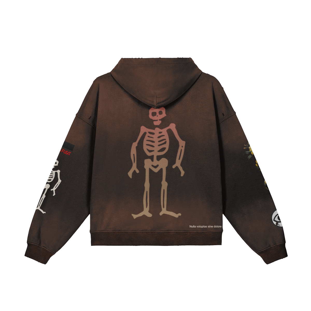 Yellow Jessamine Gradient Skelly Cotton Sunfade Hoodie