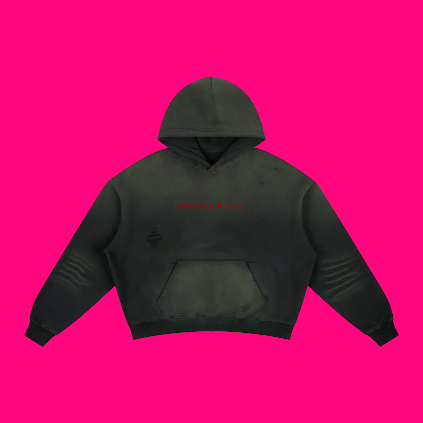 Memento Amoris Frayed Sunfade Boxy Fleece Hoodie
